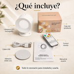 Lámpara LED de pared recargable con control remoto, brillo ajustable, temporizador y base magnética orientable, ideal para dormitorio, lectura y espacios del hogar.