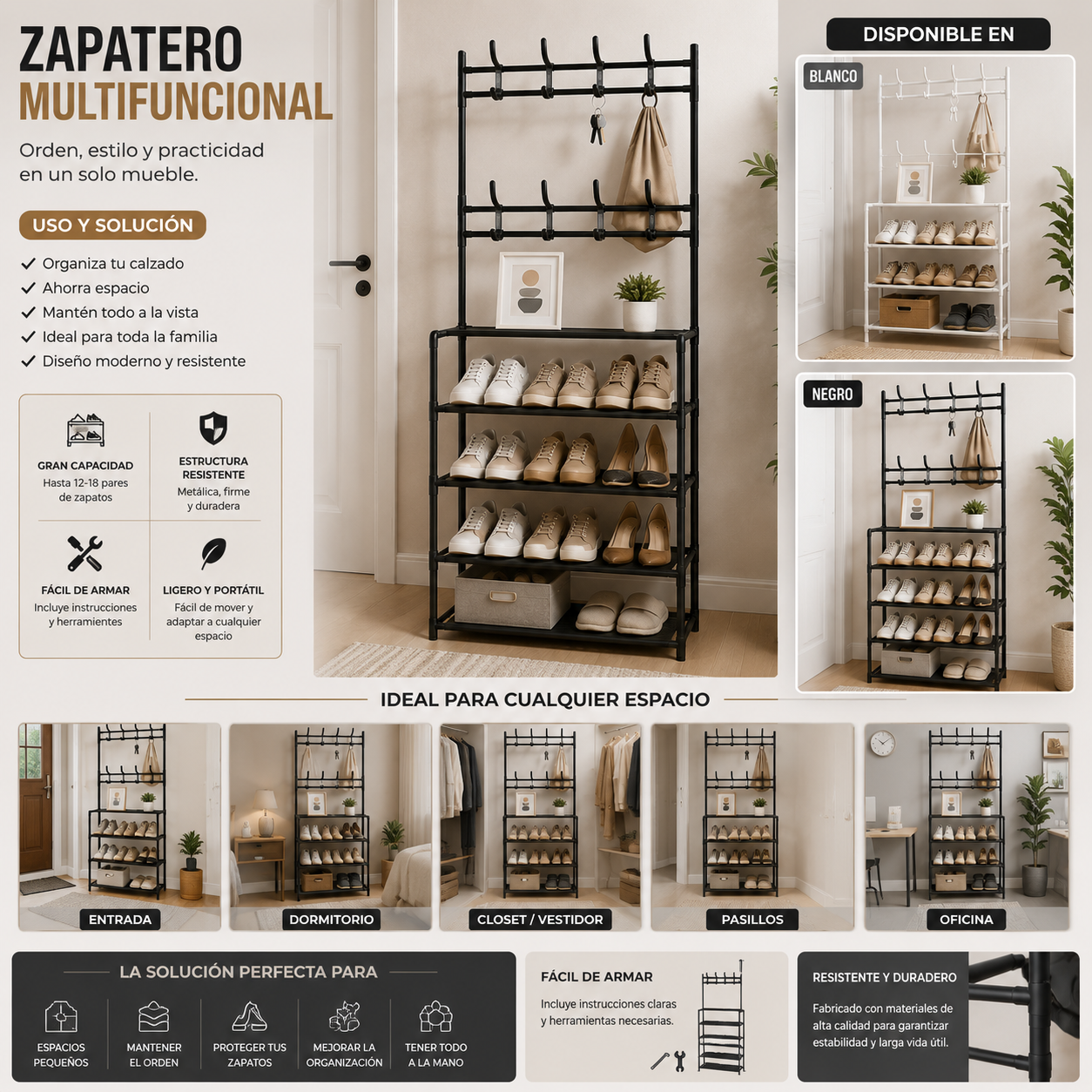 perchero, zapatero, organizador de zapatos, estante para calzado, mueble organizador, perchero de entrada, almacenamiento para zapatos, ahorro de espacio, organizador del hogar, mueble multifuncional, rack para zapatos, colgador de ropa, armario abierto, organizador práctico, decoración del hogar, fácil ensamblaje, resistente, moderno, elegante, organizador de entrada, almacenamiento eficiente, perchero metálico, estante organizador, hogar y oficina, muebles para dormitorio, organizador compacto, zapatero v