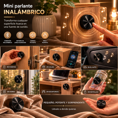 Mini parlante portátil con diseño compacto y acabado moderno
Mini parlante inalámbrico portátil para música y entretenimiento