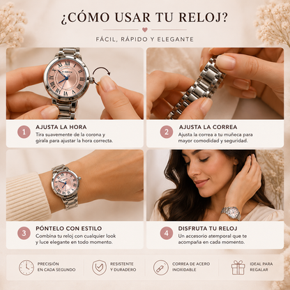 Reloj analógico para caballero con esfera redonda negra, números romanos, indicador de fecha, correa negra y diseño elegante para uso formal o diario.