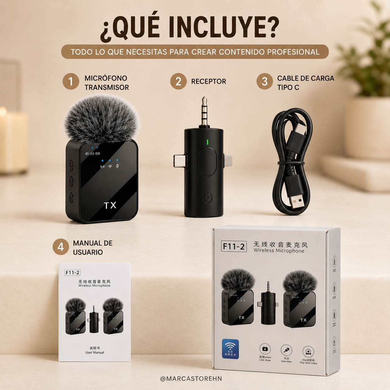 🎤 MICRÓFONO INALÁMBRICO

✅ Sonido profesional de alta calidad
✅ Transmisión inalámbrica estable
✅ Reducción inteligente de ruido
✅ Conexión rápida Plug & Play
✅ Compatible con celulares, cámaras y computadoras
✅ Audio claro para entrevistas y videollamadas
✅ Ideal para creadores de contenido y streamers
✅ Diseño compacto, ligero y portátil
✅ Batería recargable de larga duración
✅ Alcance inalámbrico confiable
✅ Perfecto para vlogs, podcasts y transmisiones en vivo
✅ Fácil de usar, sin configuraciones compl