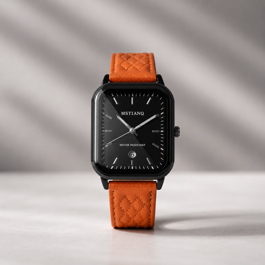 Reloj analógico color camel con diseño elegante y moderno, esfera de fácil lectura, acabado sofisticado y estilo versátil para uso diario o formal.