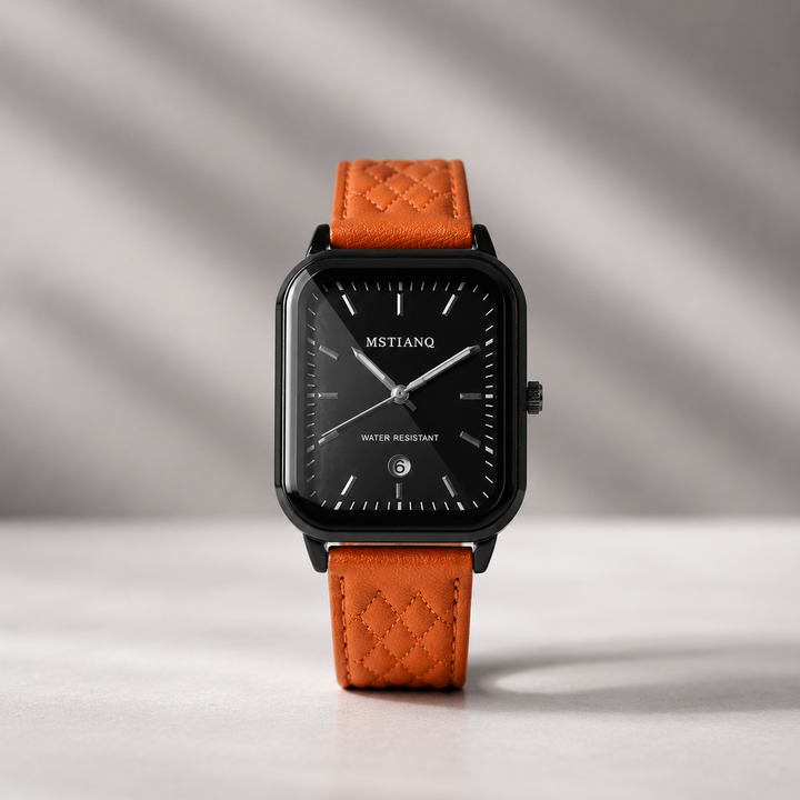 Reloj analógico color camel con diseño elegante y moderno, esfera de fácil lectura, acabado sofisticado y estilo versátil para uso diario o formal.