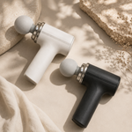 Pistola de masajes muscular con diseño ergonómico, ideal para aliviar la tensión, favorecer la recuperación después del ejercicio y brindar masajes de percusión en diferentes zonas del cuerpo