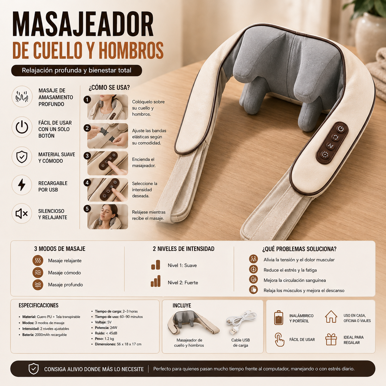 MASAJEADOR DE CUELLO Y HOMBROS