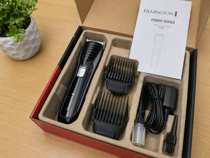 Remington, Power Series, HC7130, Máquina de Cortar Cabello, Cortadora Remington, Cortadora Inalámbrica, Hair Clipper, Barbería en Casa, Corte de Cabello, Afeitadora, Cuidado Personal, Grooming, Motor ProPower, 16 Longitudes Ajustables, Recargable, Uso Inalámbrico, Herramientas de Barbería, Accesorios de Belleza, Remington Honduras, Oferta
