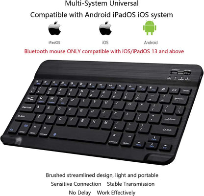 Teclado inalámbrico Bluetooth recargable color negro con teclas multimedia, compatible con Android, iOS y Windows, diseño compacto y portátil para trabajo, estudio y uso diario.